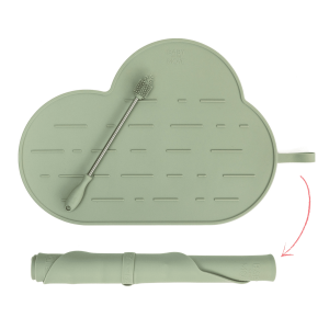 Baby on the Move - Yummy Clean Set - Afdruipmat en borstel - Aspen