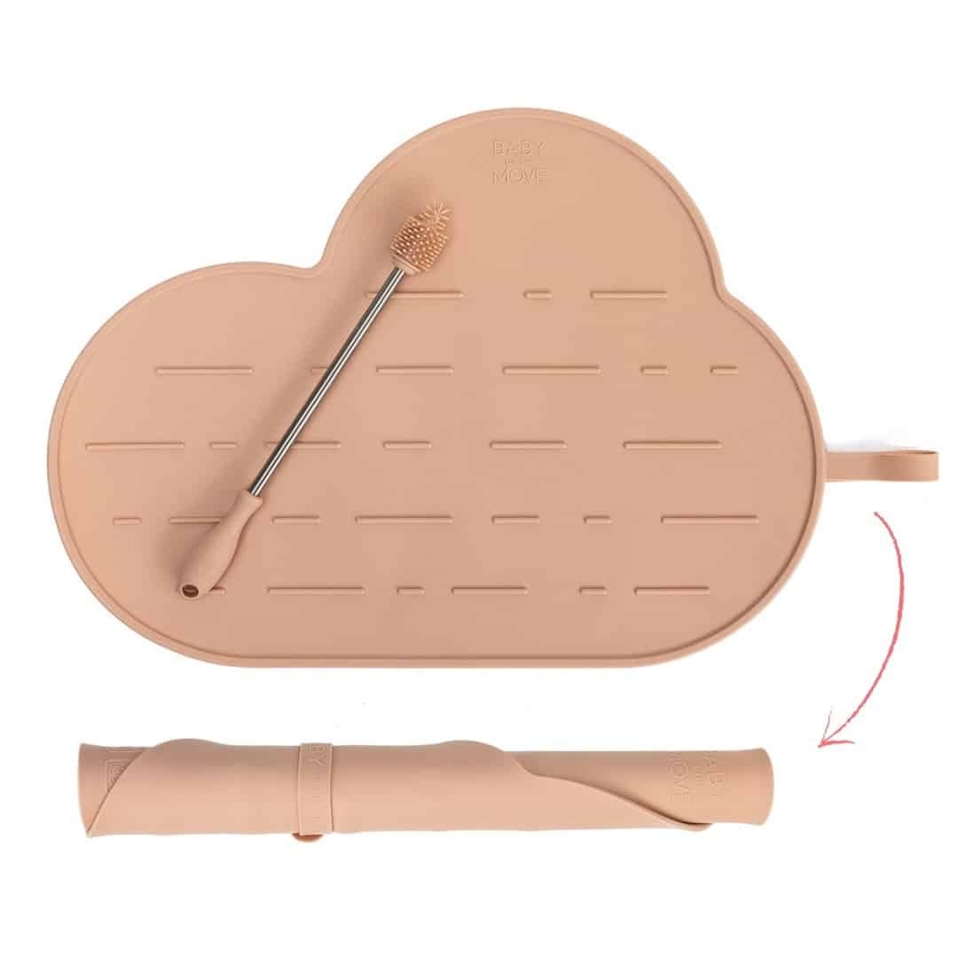 Baby on the Move - Yummy Clean Set - Afdruipmat en borstel - Blush