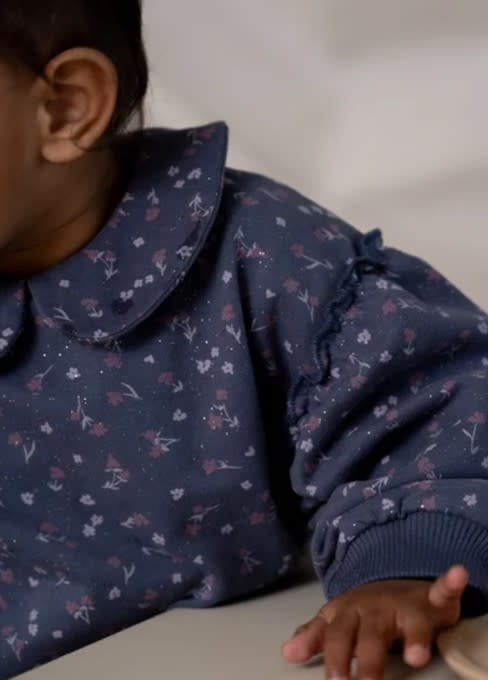 House of Jamie - Baby Collar Sweater: Stardust Golden Floral