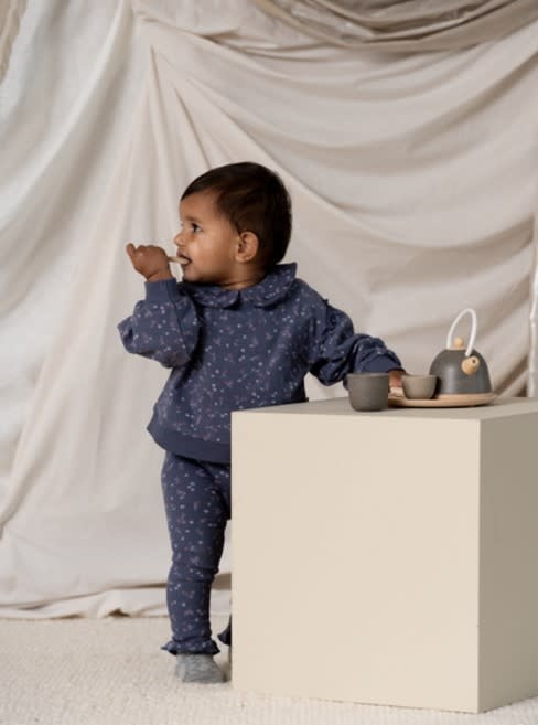 House of Jamie - Baby Collar Sweater: Stardust Golden Floral