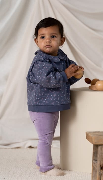 House of Jamie - Baby Collar Sweater: Stardust Golden Floral