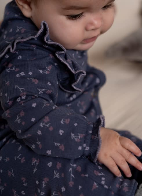 House of Jamie - Ruffled Button Jumpsuit: Stardust Floral