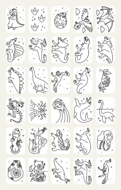 KIDYWOLF - Navullingen voor KIDYDRAW-MINI - "dinosaurs" en "galaxy"