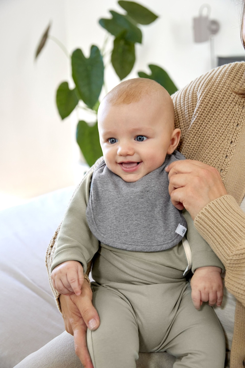 Lässig - Babyslabbetjes (3 stuks) GOTS dark grey/light grey/nature melange