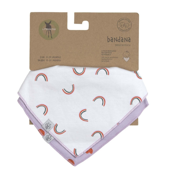 Lässig - Bandana/cowl-neck 2 pcs Happy Rascals Heart, lavender