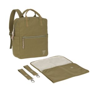 Lässig - Little One & Me Square Backpack Big GOTS olive