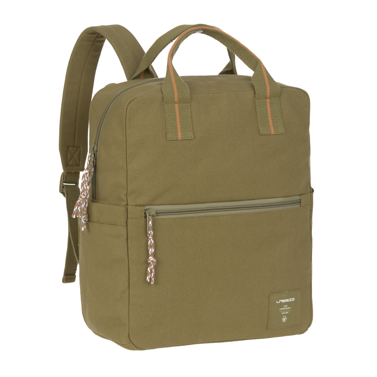Lässig - Little One & Me Square Backpack Big GOTS olive