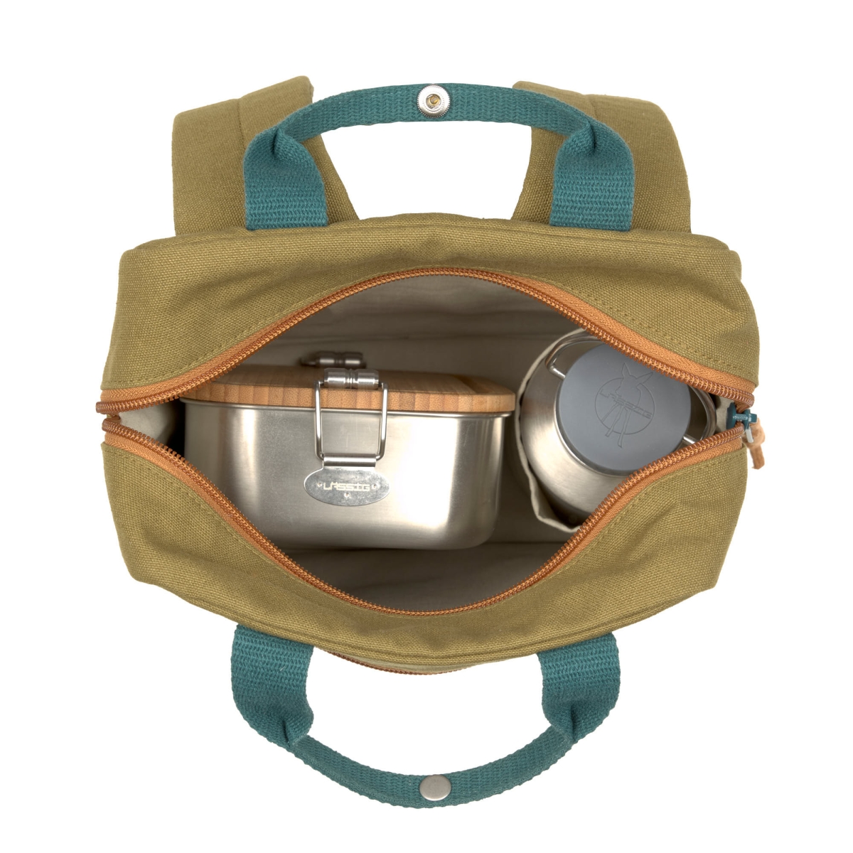 Lässig - Little One & Me Square Backpack Small GOTS olive