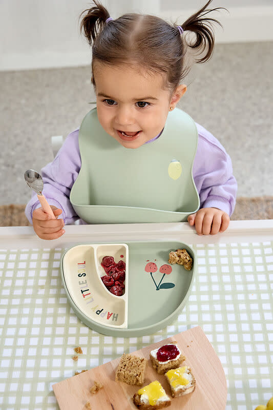 Lässig - Silicone Section Dish Set 3 pcs Happy Fruits Lemon