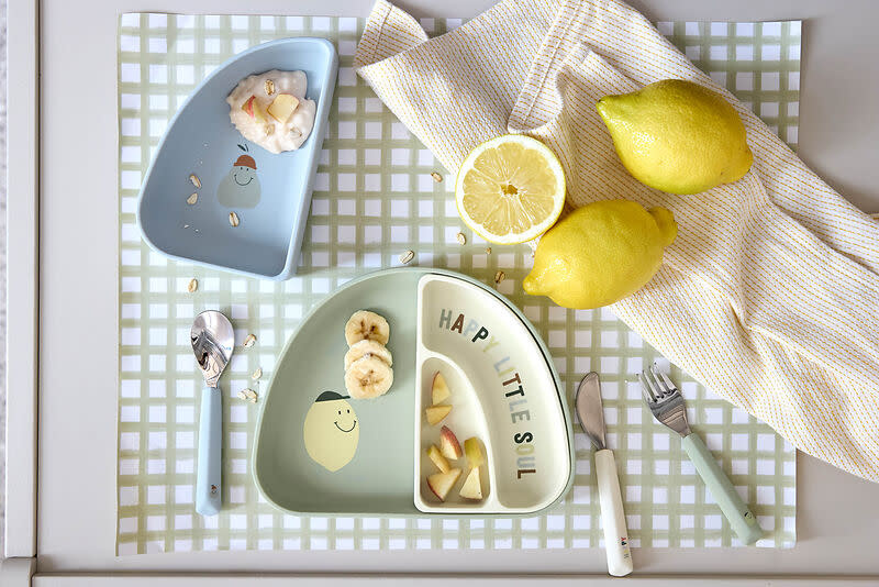 Lässig - Silicone Section Dish Set 3 pcs Happy Fruits Lemon