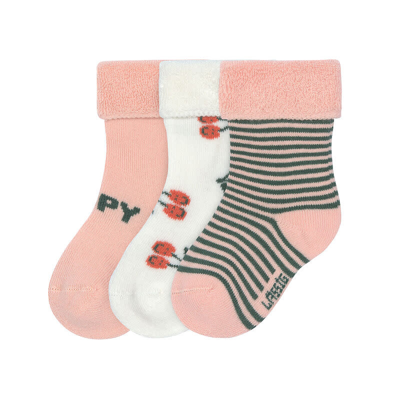 Lässig - Terry Socks GOTS 3 pcs assorted Cherry peach