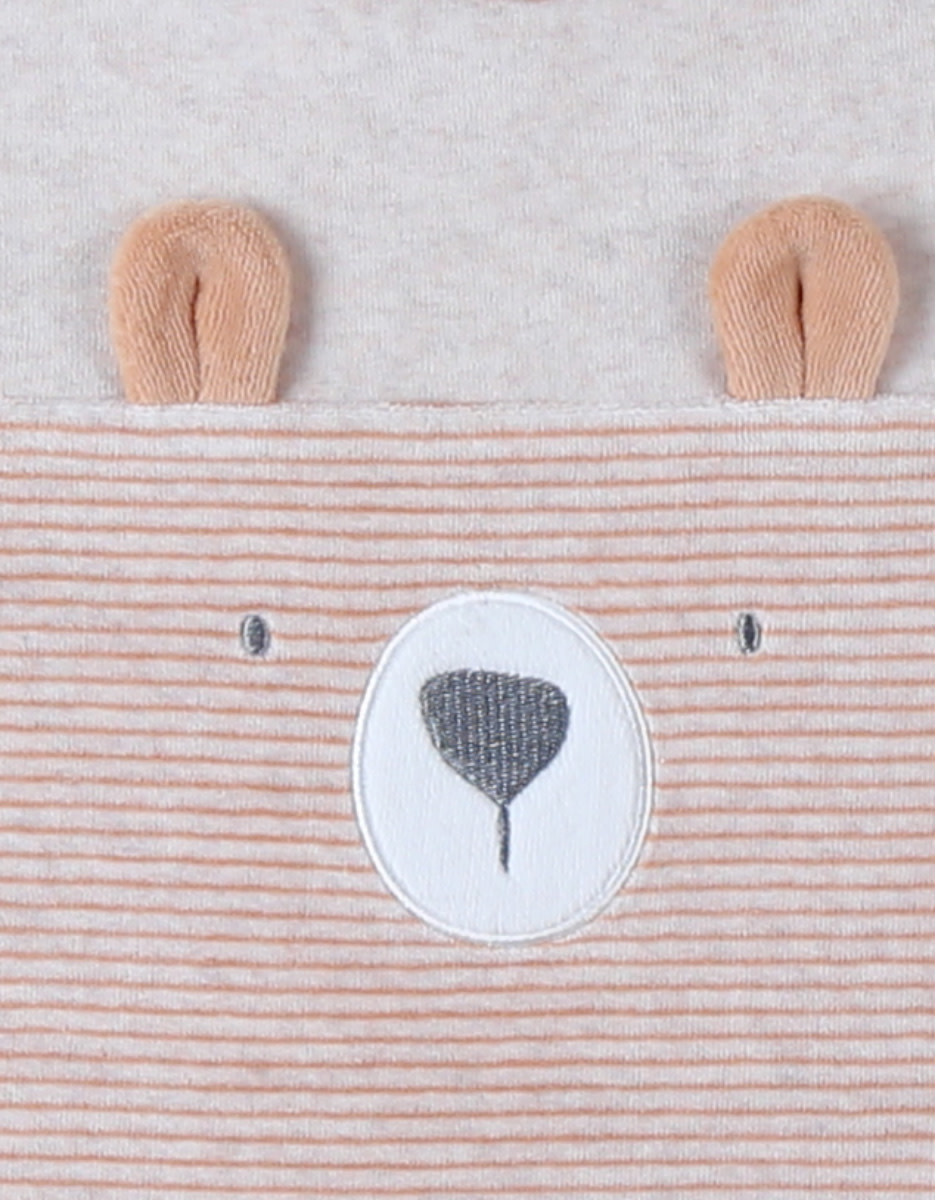 Noukie's - Corduroy fluwelen gemêleerd beige pyjama, beer