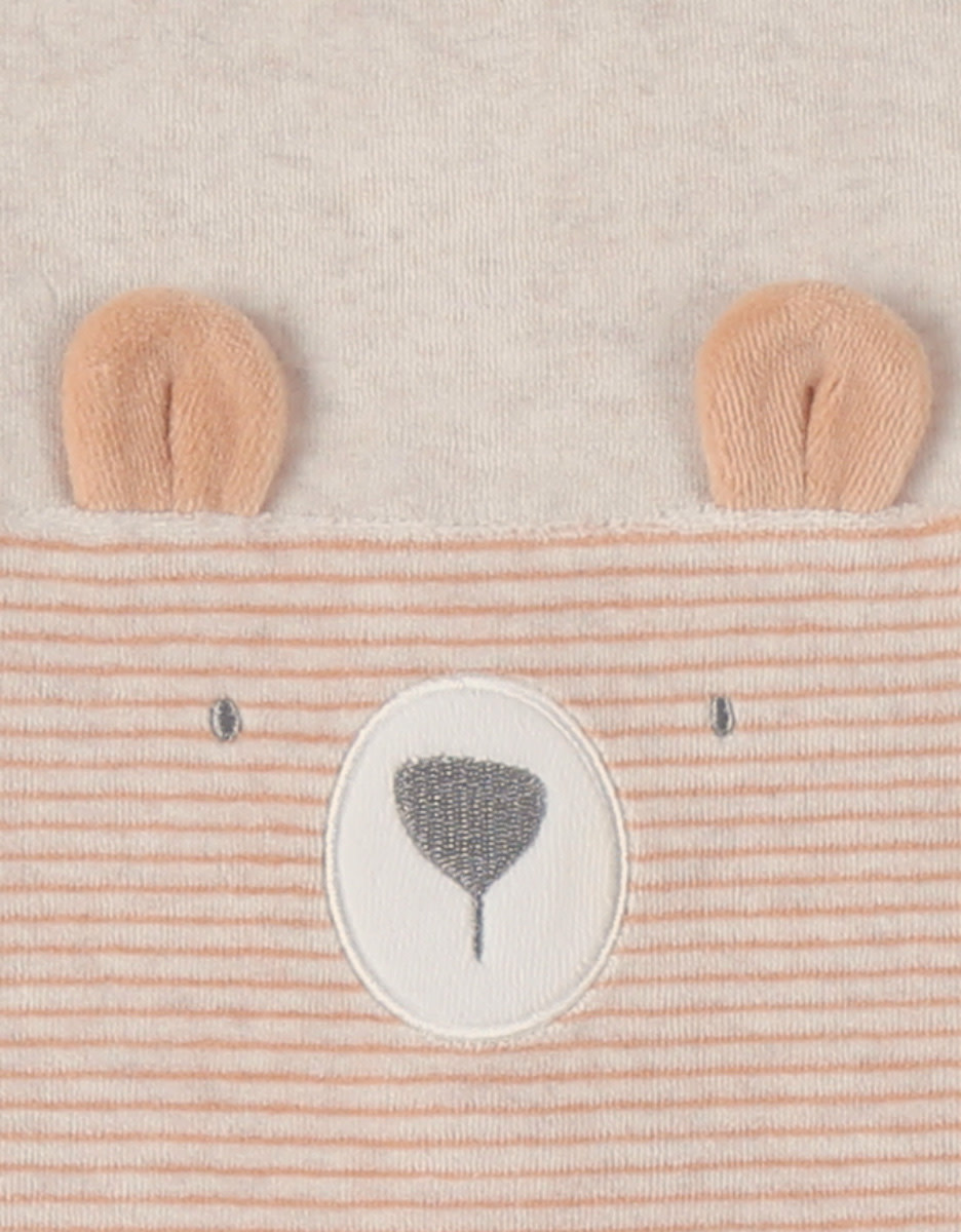 Noukie's - Corduroy fluwelen gemêleerde beige pyjama, beer