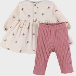 Noukie's - Corduroy jurkje en legging in geribde jersey