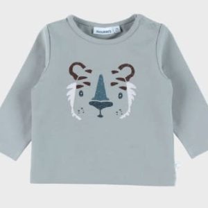 Noukie's - Groen jersey T-shirt met lange mouwen en tijgerprint