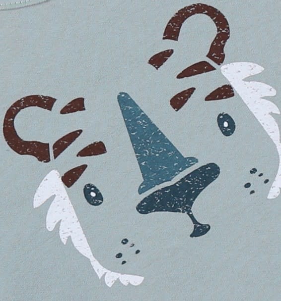 Noukie's - Groen jersey T-shirt met lange mouwen en tijgerprint