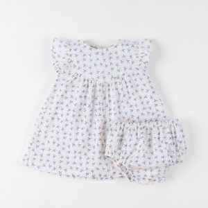Noukie's - Kleedje met bloomer, Katoenen voile - Little Blue Flower