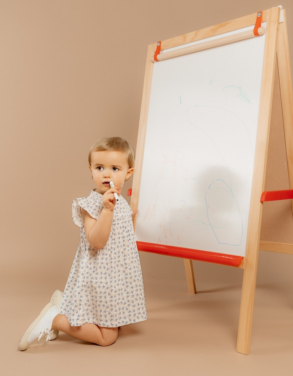 Noukie's - Kleedje met bloomer, Katoenen voile - Little Blue Flower