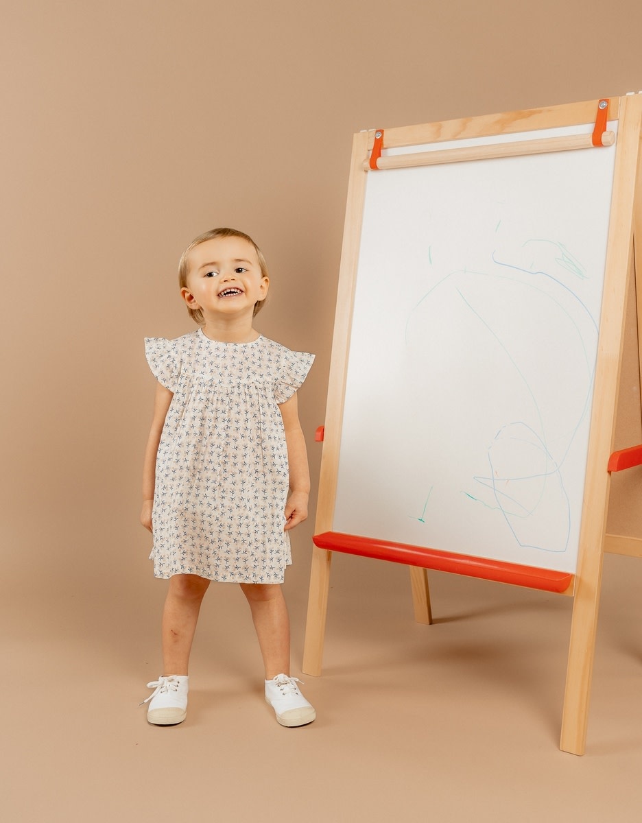 Noukie's - Kleedje met bloomer, Katoenen voile - Little Blue Flower