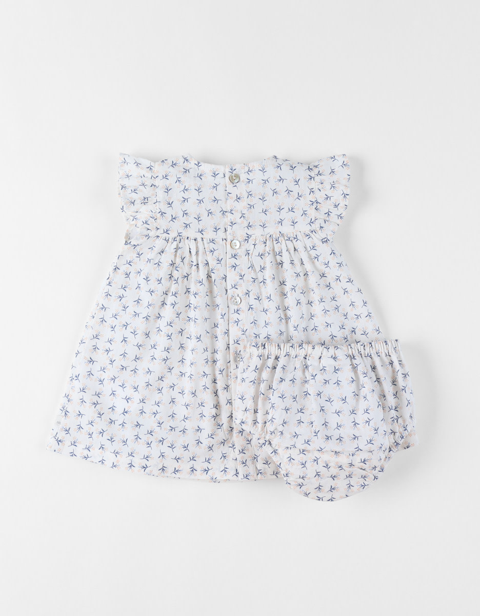 Noukie's - Kleedje met bloomer, Katoenen voile - Little Blue Flower