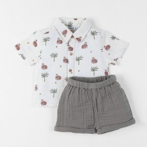 Noukie's - Set Hemd met Short - Cute Gorilla