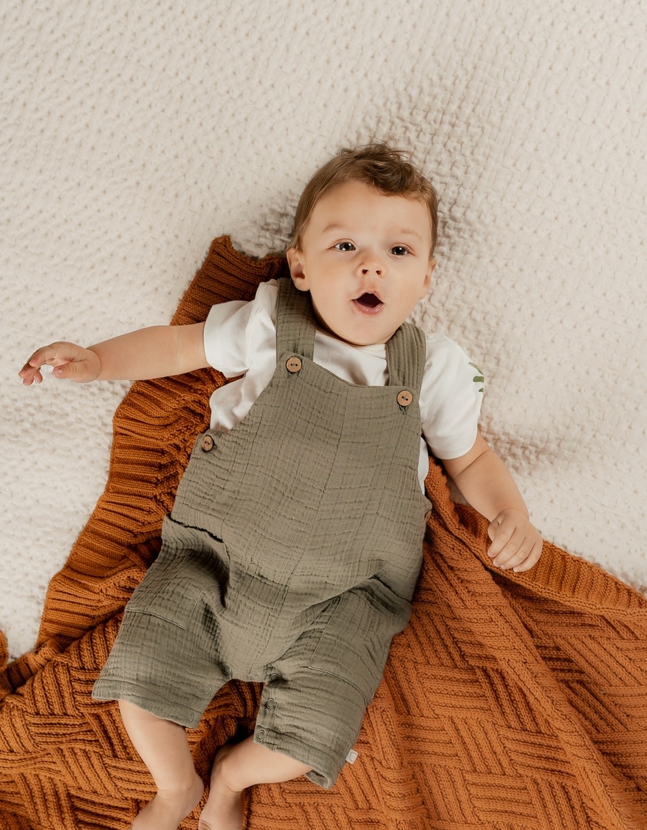 Noukie's - Set Tuinbroek en T-shirt - Cute Gorilla