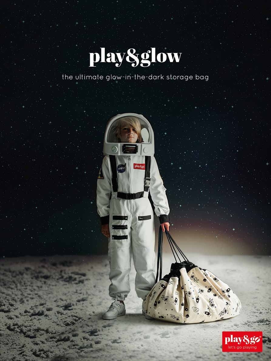 Play & Go - Speeltapijt/Opbergzak Space_ glow in the dark - 140 cm