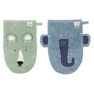 Trixie - Washandjes 2-pack Mr. Polar Bear - Mrs. Elephant
