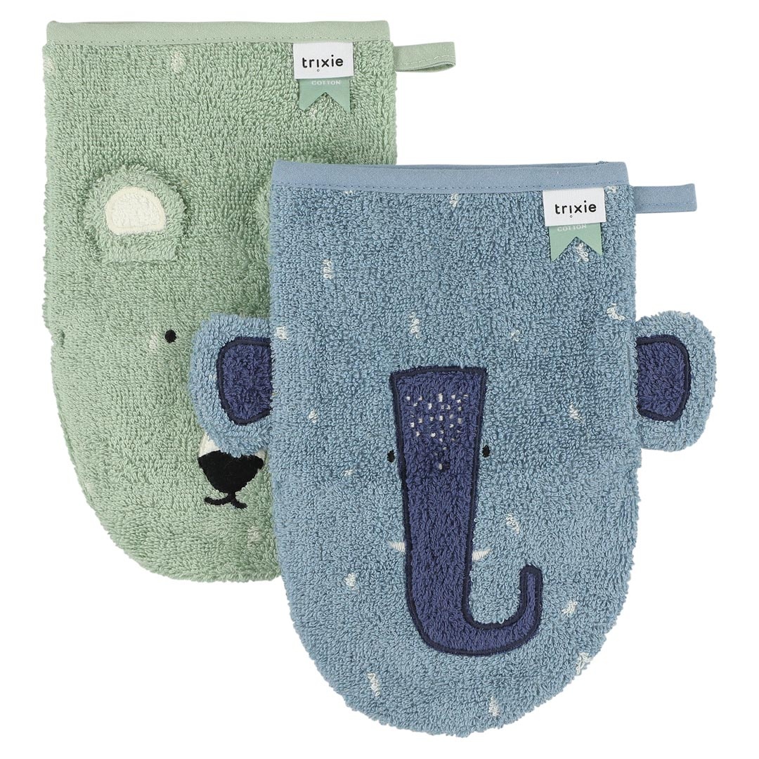 Trixie - Washandjes 2-pack Mr. Polar Bear - Mrs. Elephant