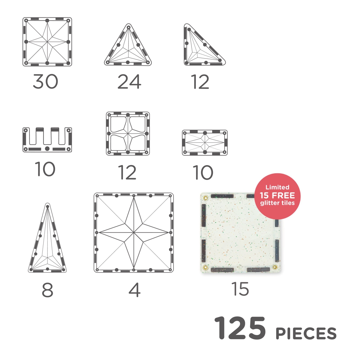 Cleverclixx - Inventive Pack Intense | 110 Stuks + 15 GRATIS glitter tegels