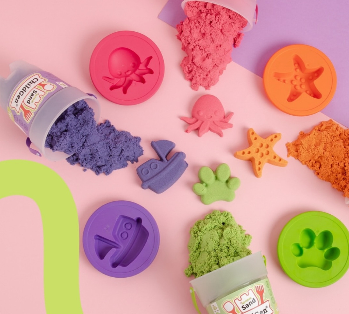 Childgen - Kinetisch zand (100% natuurlijk!) - 500g - Groen