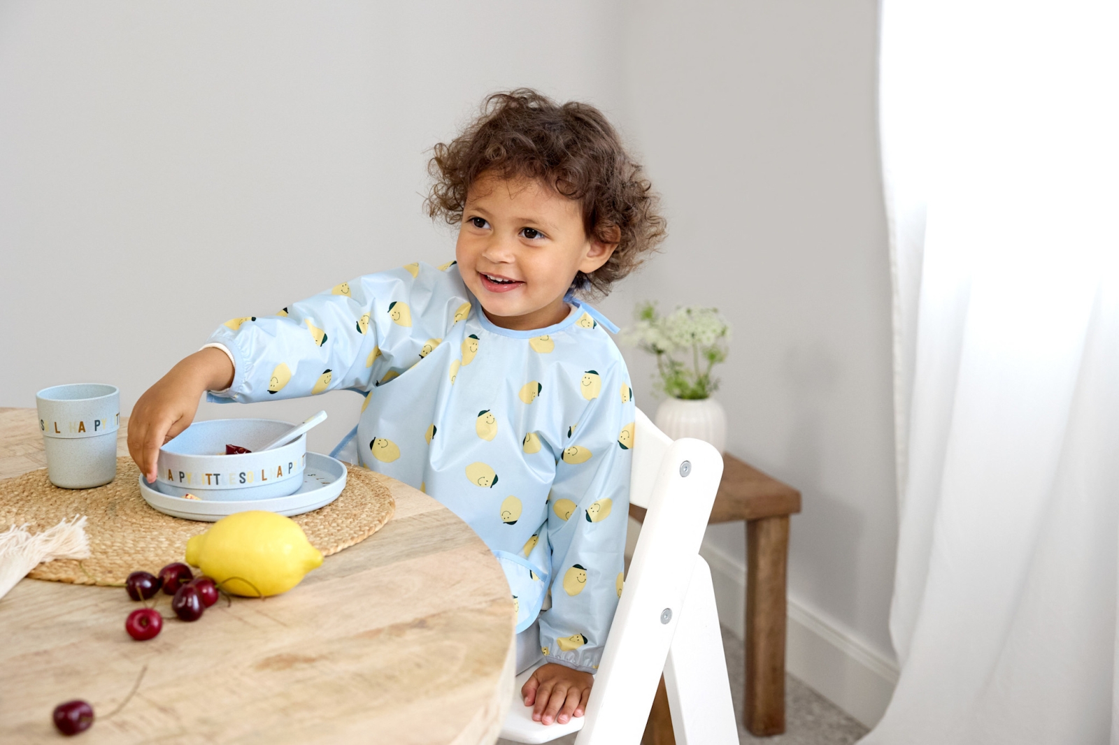 Lässig - Long Sleeve Bib 2 pcs Happy Fruits Lemon