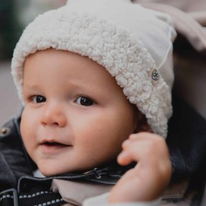 Cloby - Teddy mutsje - Off White - 6-12 m