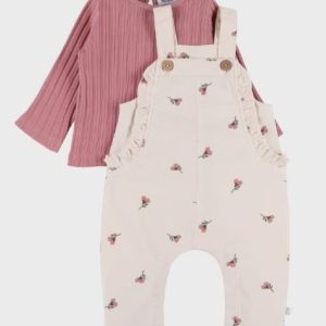 Noukie's - Salopette en t-shirt set in jersey met bloemetjesmotief