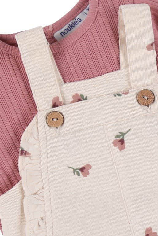 Noukie's - Salopette en t-shirt set in jersey met bloemetjesmotief