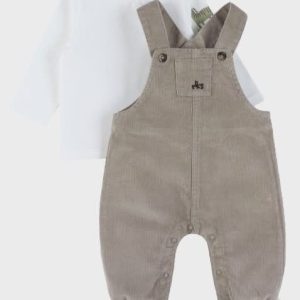 Noukie's - Salopette en t-shirt set in geribd fluweel