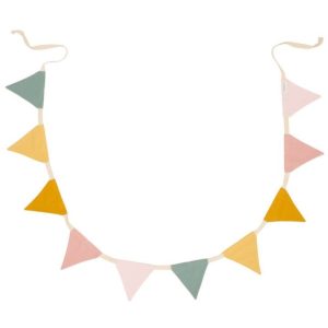 Little Dutch - Slinger met vlaggetjes Pink - 200cm