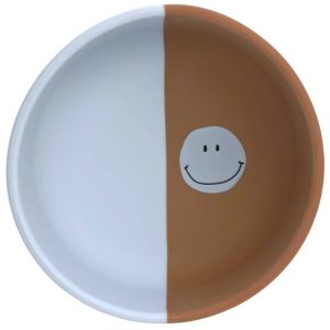 Lässig - Silicone Bowl Happy Rascals Smile sky blue