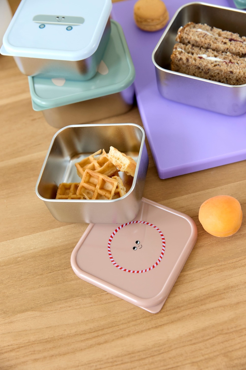 Lässig - Snackbox Stainless Steel 3 pcs - Tiny Team - Cat