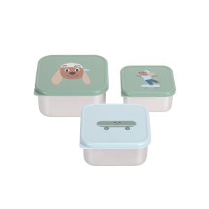 Lässig - Snackbox Stainless Steel 3 pcs - Tiny Team - Dog