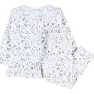 Noukie's - 2-delige pyjama met bloemetjes, uit fluweel
