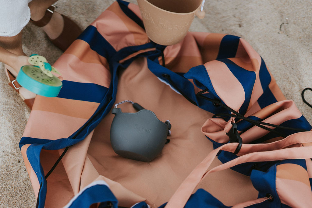 Play & Go - Speeltapijt/Opbergzak Outdoor - Mokka Stripes