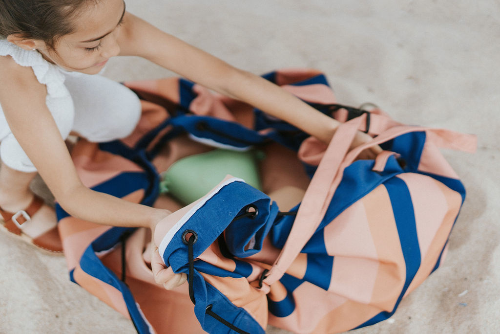 Play & Go - Speeltapijt/Opbergzak Outdoor - Mokka Stripes