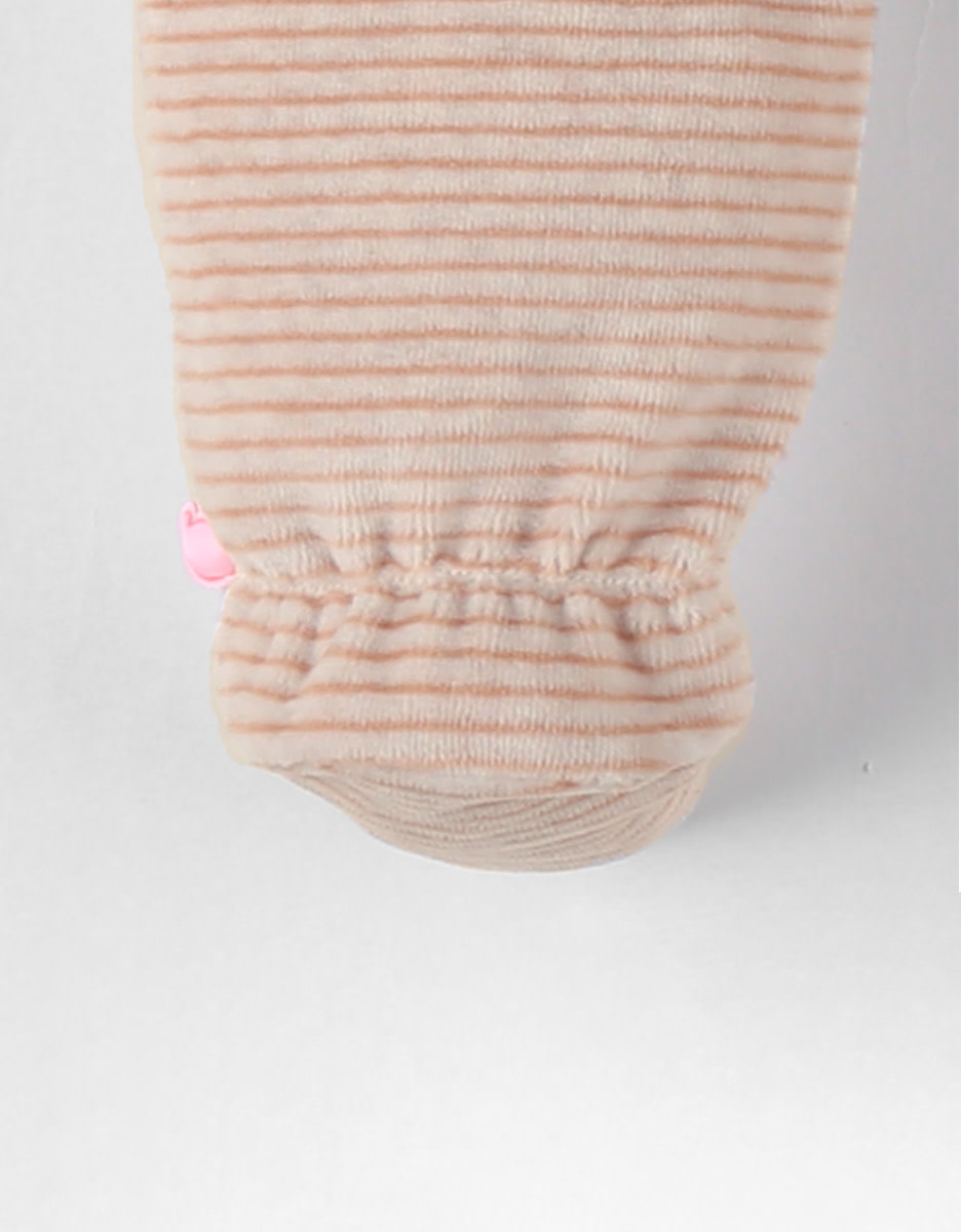 Noukie's - Corduroy fluwelen gemêleerde beige pyjama, beer