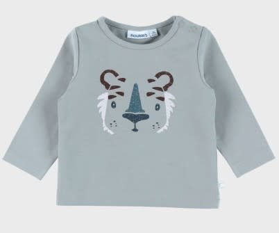 Noukie's - Groen jersey T-shirt met lange mouwen en tijgerprint