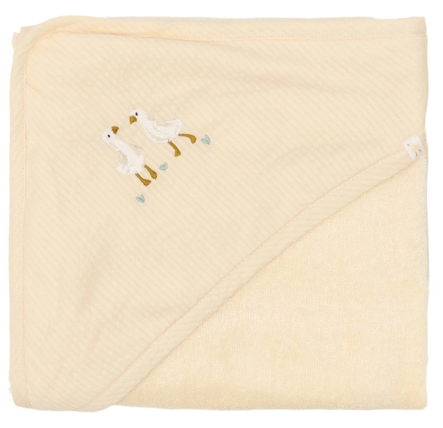 Little Dutch - Newborn Naturals - Little Goose - Badcape en washandje