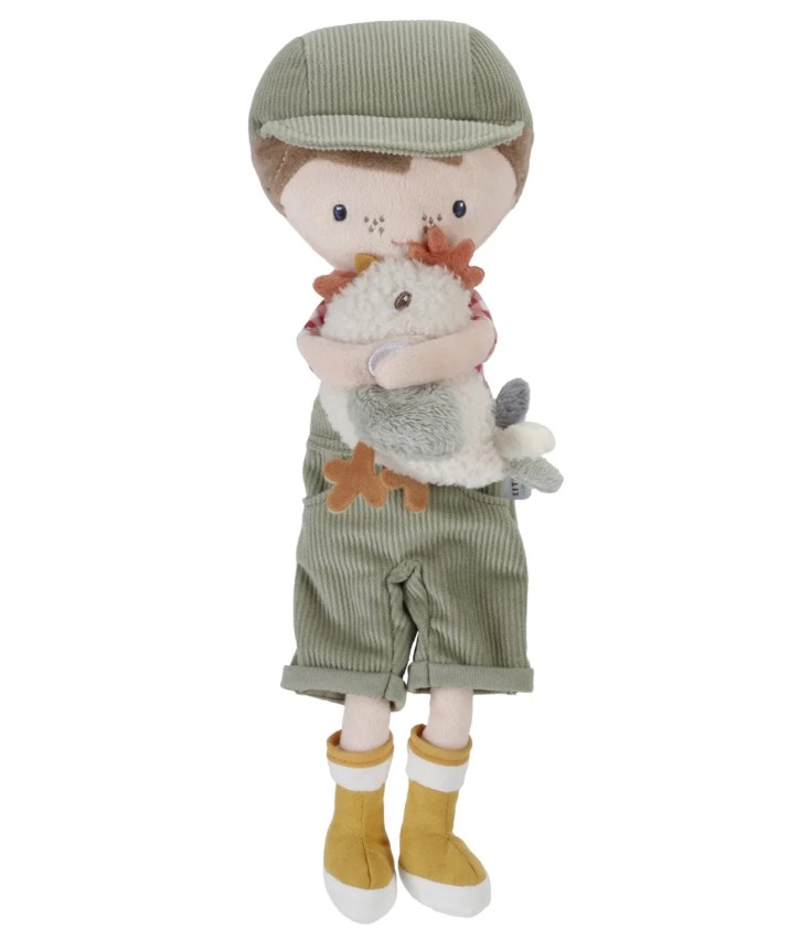 Little Dutch Toys - Knuffelpop Boer Jim met kip - 35cm