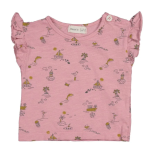 Bean's - Printed Frilly Tshirt - Pink