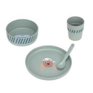 Lässig - Eetsetje (bord, kom, beker, lepel) - Tiny Team, Dog