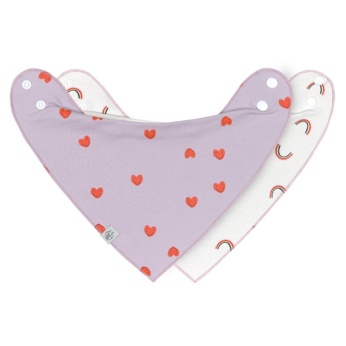 Lässig - Bandana/cowl-neck 2 pcs Happy Rascals Heart, lavender